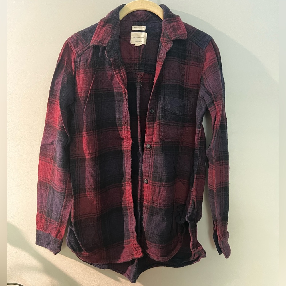 aeo boyfriend fit flannel